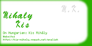 mihaly kis business card